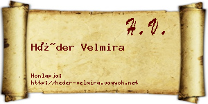 Héder Velmira névjegykártya